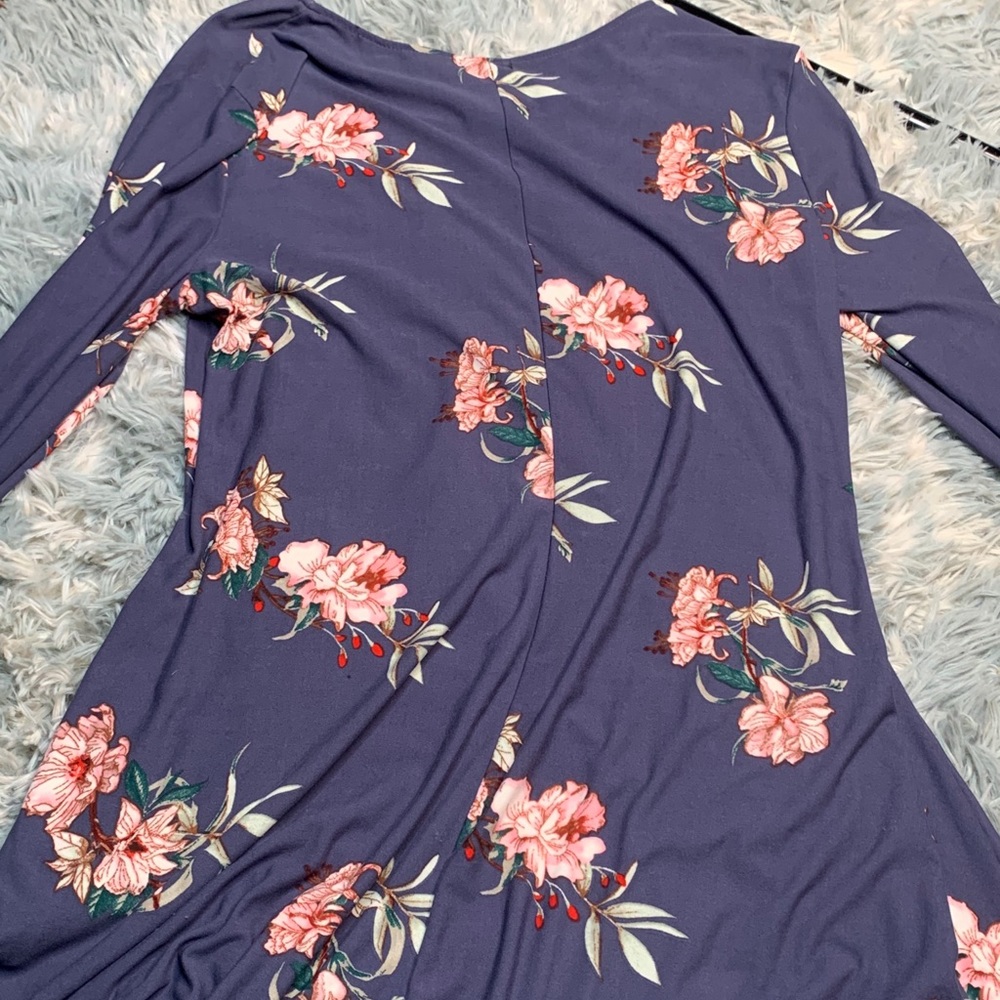 Navy blue floral dress